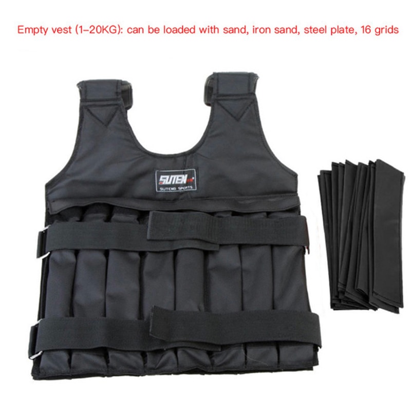 20kg/50kg Loading Weighted Vest For Boxing Training Workout Fitness Equipment Adjustable Waistcoat Jacket Sand Clothing Training
