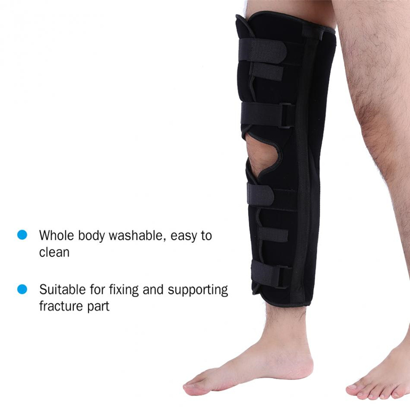 1PC Tri-Panel Knie Wegfahrsperre Volle Bein Brace Unterstützung Aluminium Legierung Gerade Knie Schiene für Knie Protector Bruch stabilisator