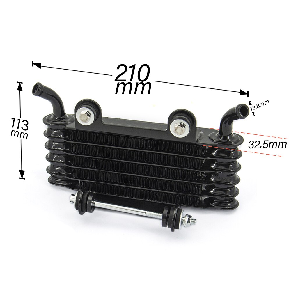 Universal Motorcycle oil cooler suit for Honda Yamaha 200mm black