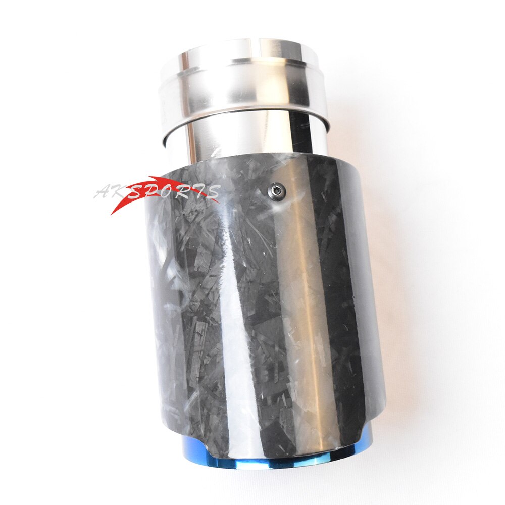 1 Pc Auto Stijl Gesmeed Fiber Carbon Roestvrij Staal Blauw Uitlaat Pijp Glossy Uitlaat Tip Voor E63 E90