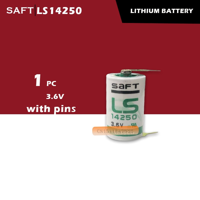 1 Stks/partij Originele Saft Ls 14250 LS14250 1/2 Aa 1/2AA 3.6V 1250 Mah Plc Lithium Batterij met Pins