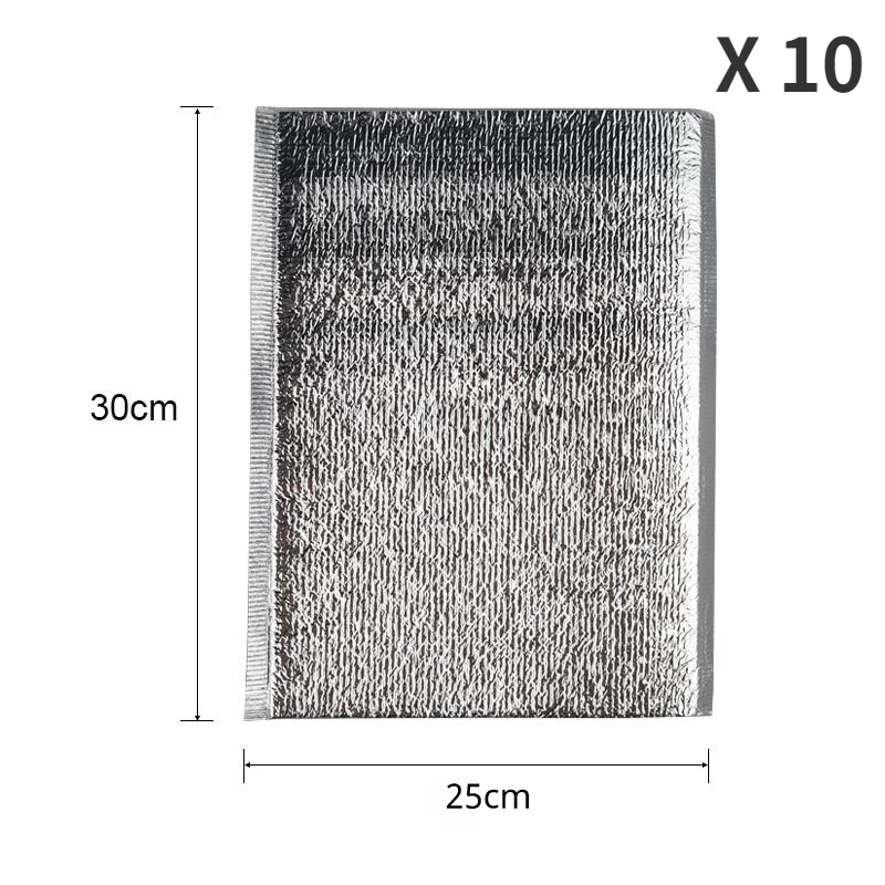1/10 Pcs Aluminum Foil Insulated Food Storage Ice Bag Thermal Cooler Reusable Lunch Snack Bento Picnic Cold Pouch Organizer: 10pc  25x30cm