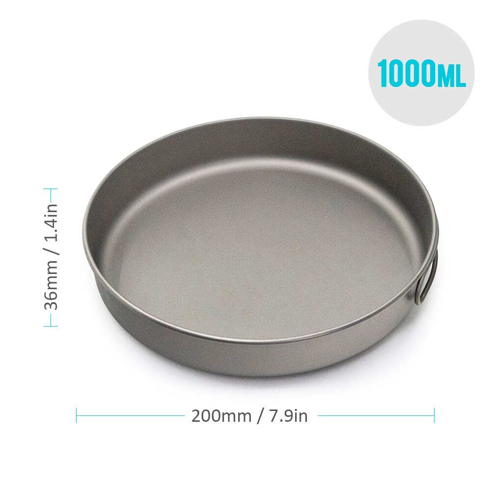 Boundless Voyage Ultralichte Titanium Koekenpan Met Vouwen Handvat Outdoor Camping Koekenpan Bakplaat Servies Titanium Pan Ti2061C-5 Boundless Voyage Ultralichte Titanium Koekenpan Met Vouwen Handvat Outdoor Camping Koekenpan Bakplaat Servies Titanium Pan Ti2061C-5