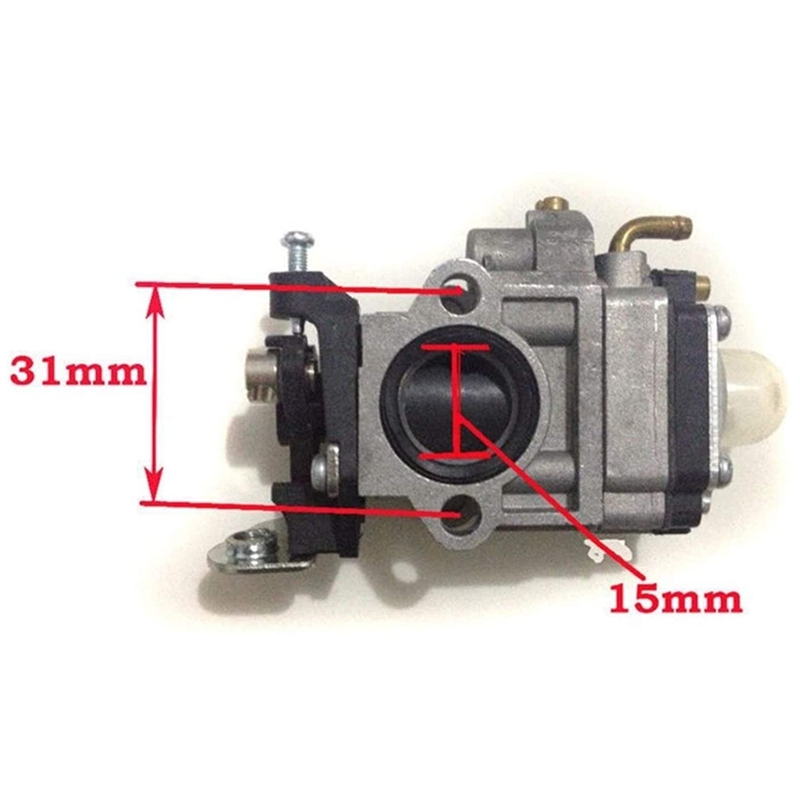 15mm Carburetor Kit for Brush Cutter 43Cc 49Cc 52Cc Shredder Chain Saw Chainsaw