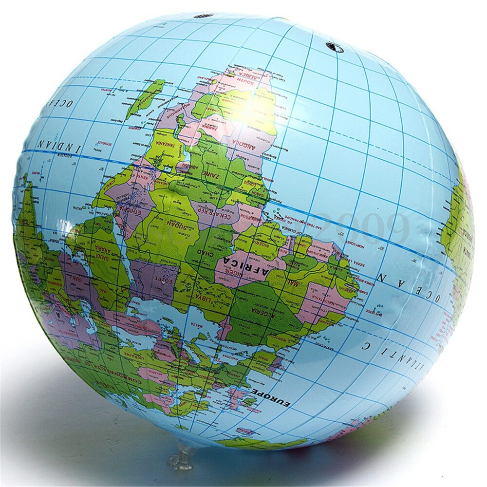30CM Opblaasbare PVC Wereldbol Earth Kaart Leren Onderwijs Geografie Speelgoed Kaart Ballon Strand Bal Strand Halloween verkoop