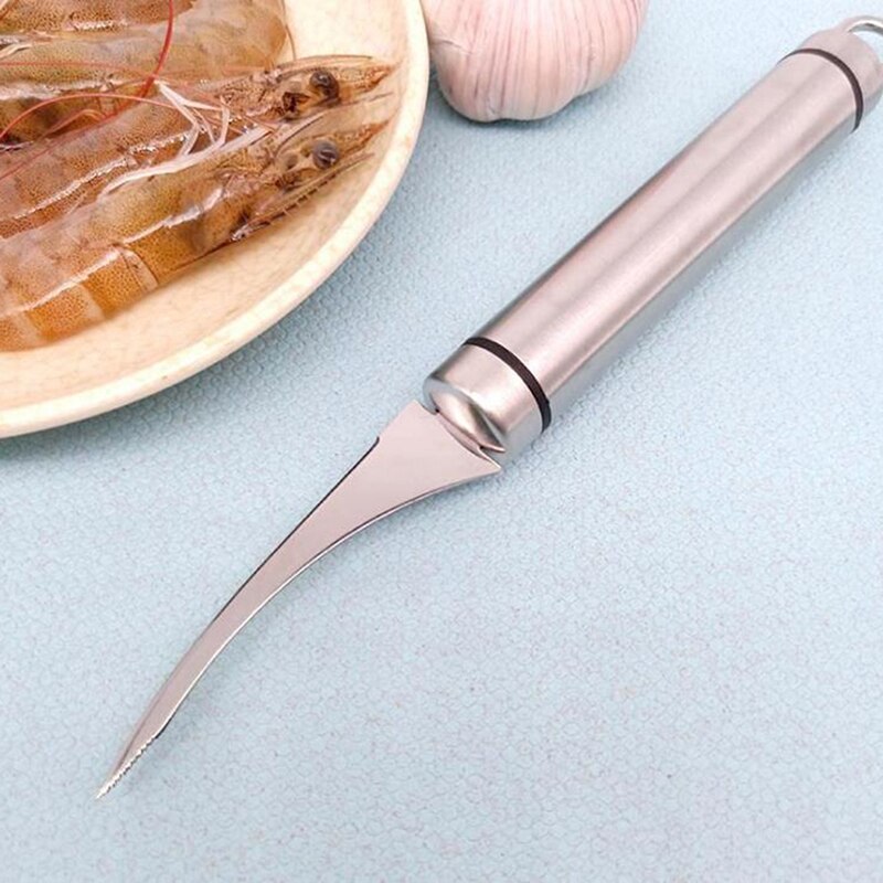 Stainless Steel Shrimp Line Knife Lobster Fish Cleaning Shrimp Intestines Cutting Knife Open Shrimp Back Practical Seafood Tool