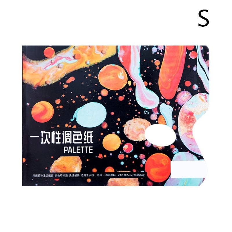 Malemateriale papir engangs vaskbar farvepalet 36 ark farvet papir gouache akryl toning: S