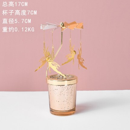 Spinning Rotating Metal Carousel Tea Light Candle Holder Lamp Christmas Candle Holder Decoration Decoration Candle