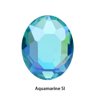 8x10mm Oval Nail Art Decorations Crystals Strass Flat Back Stones Rhinestones Applique Color Stone for Craft Dress Gymnastic Clo: Aquamarine SI
