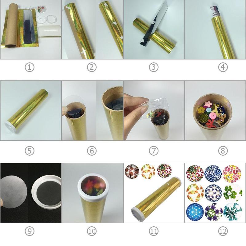 DIY Roterende Caleidoscoop Kits Science Experiment Educatief Craft Kid Speelgoed