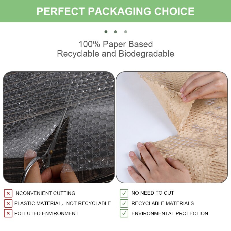 Brown Kraft Paper Roll Tissue Paper For Wrapping Material Wedding Birthday Party Art Craft Handmade Honeycomb Packaging Papers