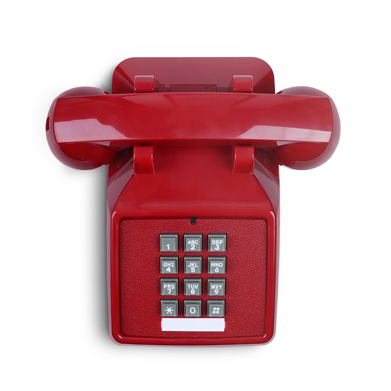 Knop Wijzerplaat Vintage Vaste Telefoon Rood Zwart Plastic Home Office Retro Draad Vaste Vaste Telefoon Europa Stijl