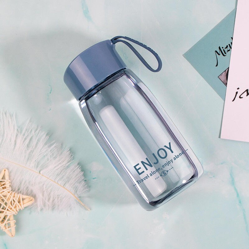 Sakura-botellas de agua de vidrio decorativas, vasos portátiles de vidrio reutilizables, buenas tazas resistentes al calor, botella de agua b: Azul