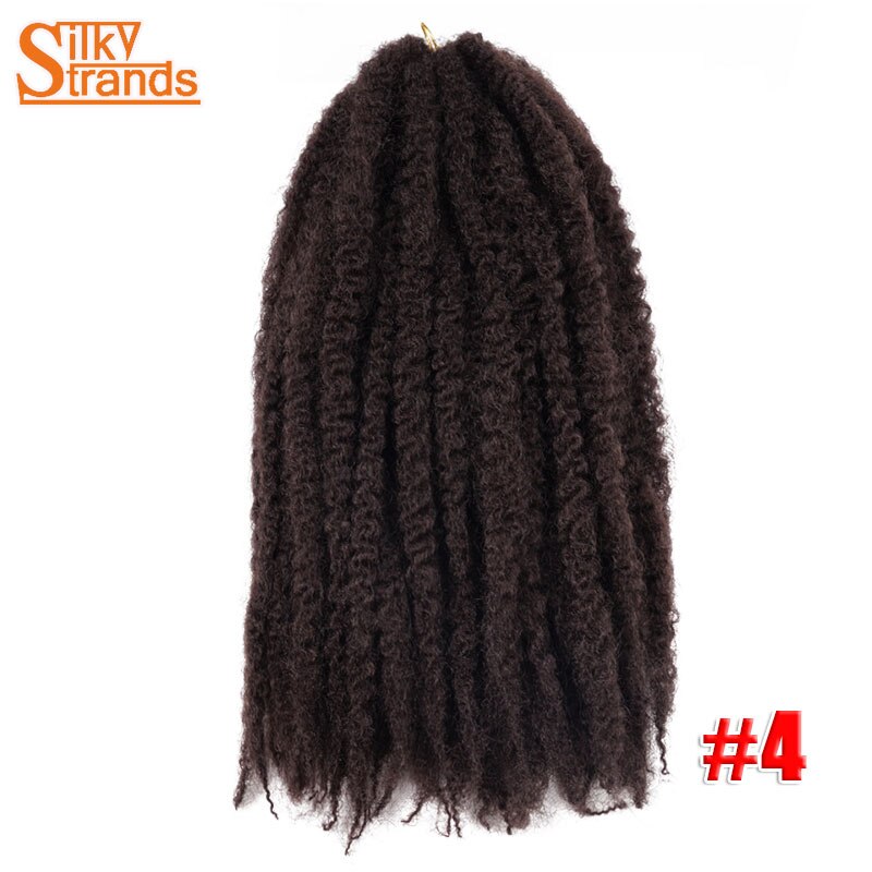 Seidige Stränge 18 zoll Marley Zöpfe Haar Verlängerung Für Frauen Synthetische afro Häkeln Haar Ombre Flechten Haar Häkeln Zöpfe Groß: #4