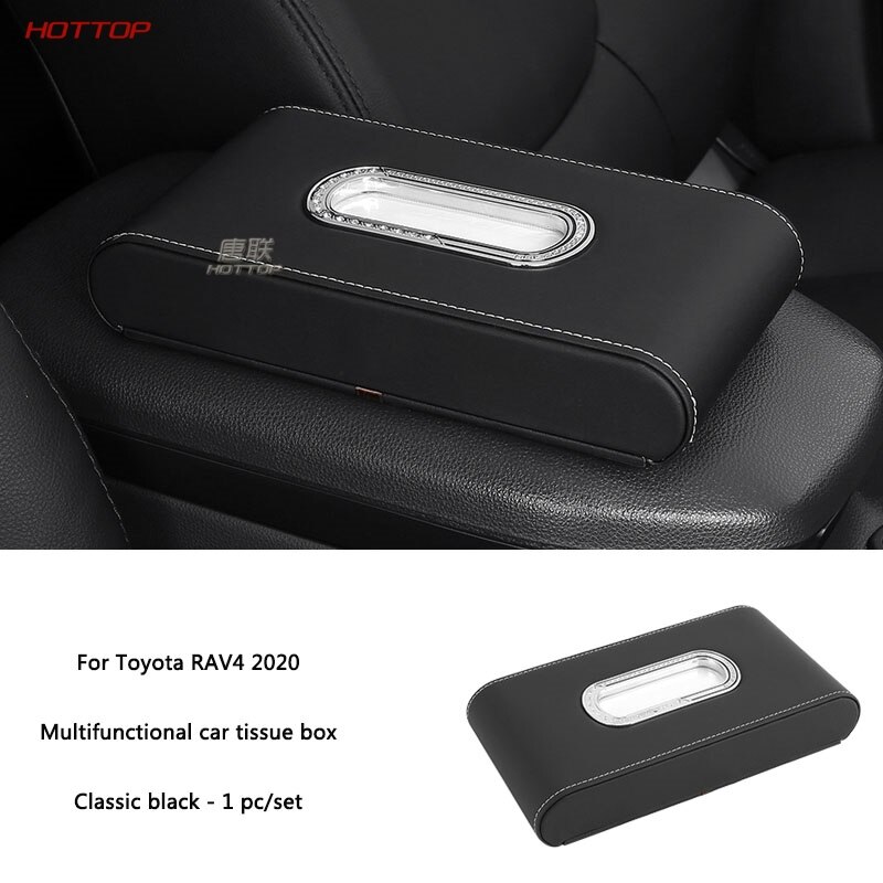 For Toyota RAV4 Car Tissue Box Interior Sitting Paper Tissue Box Car accessories 1pc: black 1PC