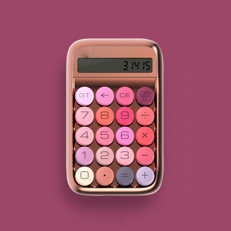 Kreativer, niedlicher taschenrechner mit mechanischer tastatur in form von geleebohnen, schüler- und prüfungsrechner mit 10-- stelliger anzeige, abnehmbarem bildschirm und tasten