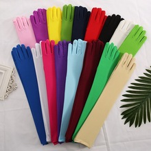 Negro barato Spandex guantes de novia de accesorios de boda largos Gant Mariage Prom Party púrpura guantes S204