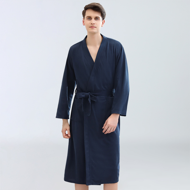 Thoshine-Bata de verano para hombre, ropa de dormir familiar, albornoz, pijamas informales para el hogar