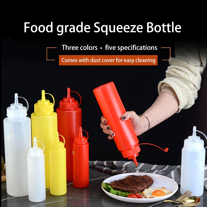 Plastic Naald Neus Salade Dressing Squeeze Fles Ketchup Duurzaam Mosterd Kruiderij Dispenser Flessen Keuken Accessoires