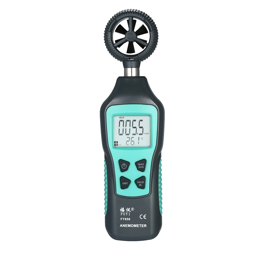 FUYI Handheld Digitale Anemometer Thermometer Pocket Wind Meter Luchtsnelheid Temperatuur Tester met Max/Min/Data Hold modus
