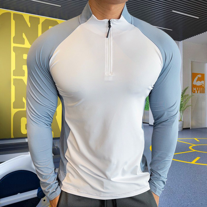 Camisetas de entrenamiento para entrenador físico para hombre, Tops, sudadera de compresión para entrenamiento de gimnasio, camiseta de fútbol para correr, ropa deportiva de cuello alto: XXL / Negro