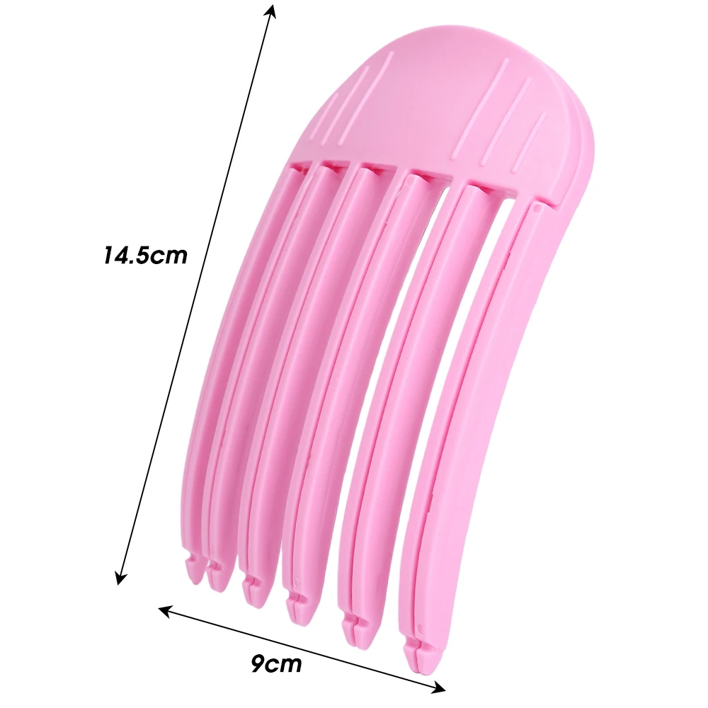 Peine con Clips de raíces de pelo esponjoso, peines de plástico para esculpir el viento, rizo de volumen Natural, 3 dientes, 6 dientes, artefactos superiores de calavera alta, peine de viento: YELLOW