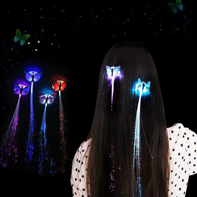 de extensiones de pelo para , con luces LED brillantes, horquilla de fibra, suministros para fiestas