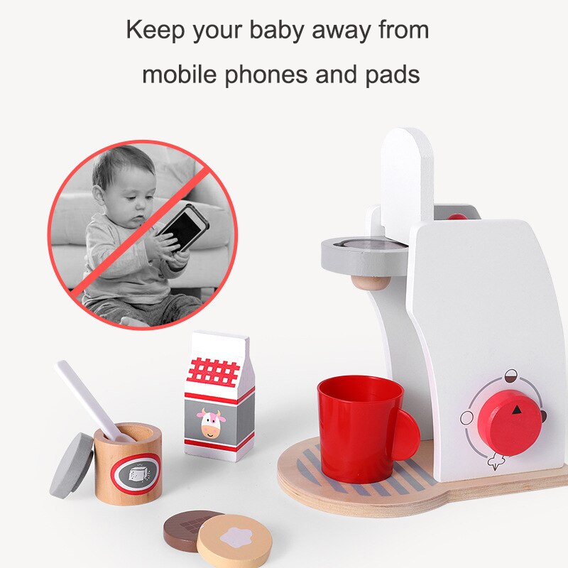 Kids Wooden Pretend Play Sets Pretend Toasters Bread Maker coffee machine game children's toy mixer Kitchen Educational toy