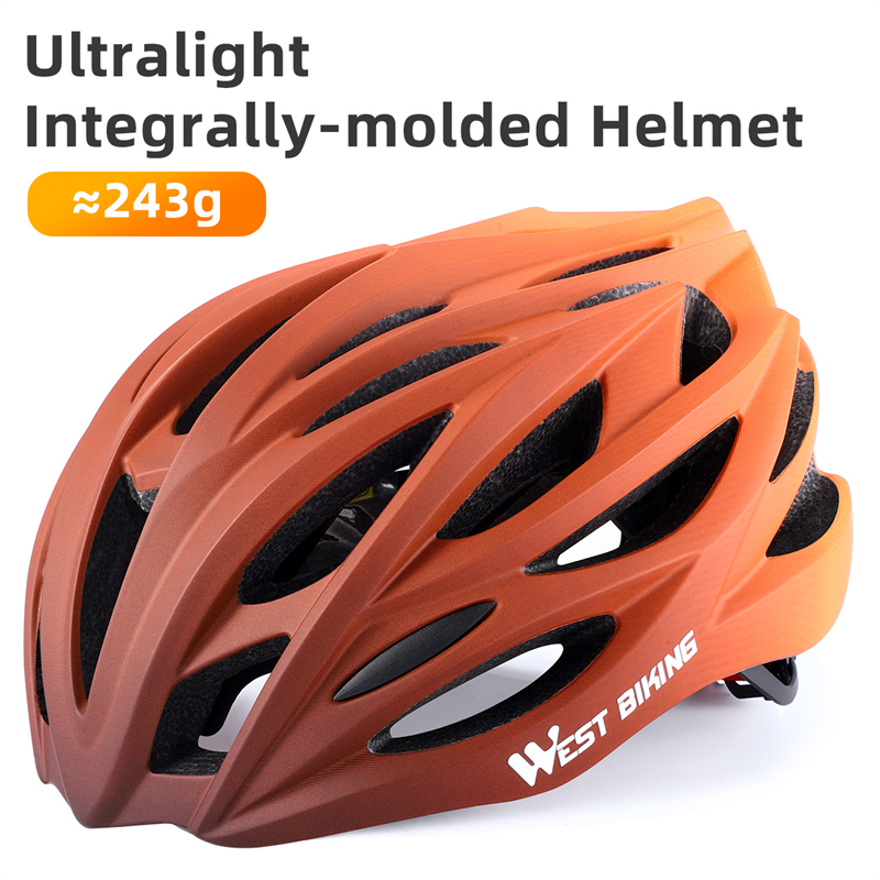 WEST BIKING-casco de ciclismo ultraligero moldeado integralmente para hombre y mujer, casco de carreras, gorra de seguridad para bicicleta de montaña y carretera, accesorios: Gris