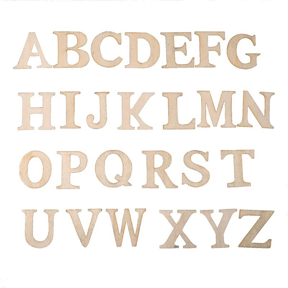 52 stk/sæt dekoration patchwork pædagogisk ord diy-numre kunsthåndværk fest træbogstaver alfabet hjemme håndlavet blandet