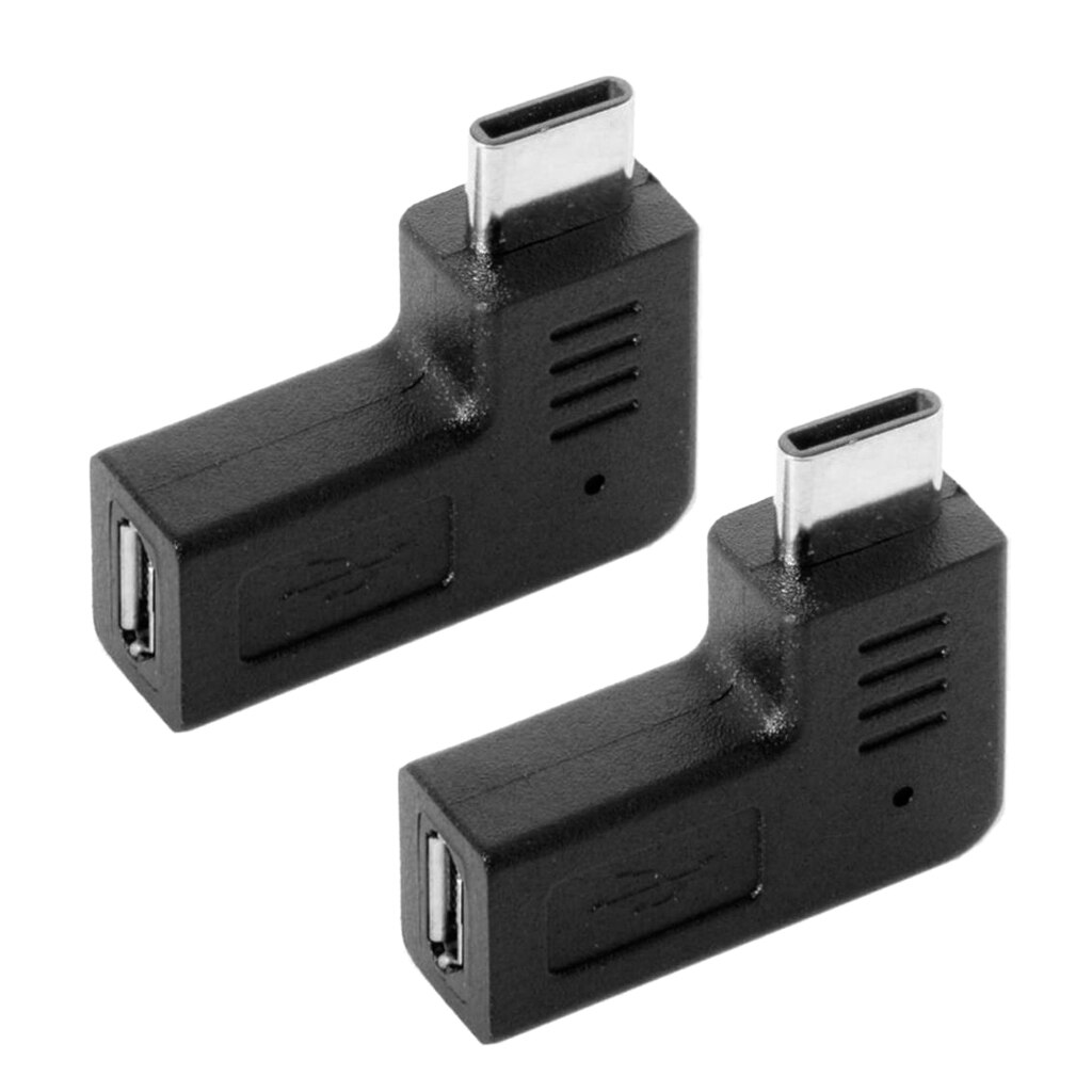 MagiDeal (2 Pack) Micro USB To USB Type C Adapter Right Angle 90 Degree