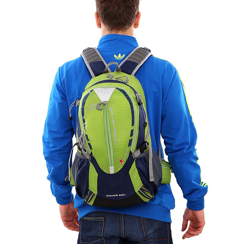 Nylon utomhusväskor 25l cykelryggsäckar män kvinnor vandring camping promenader sportryggsäck 441#