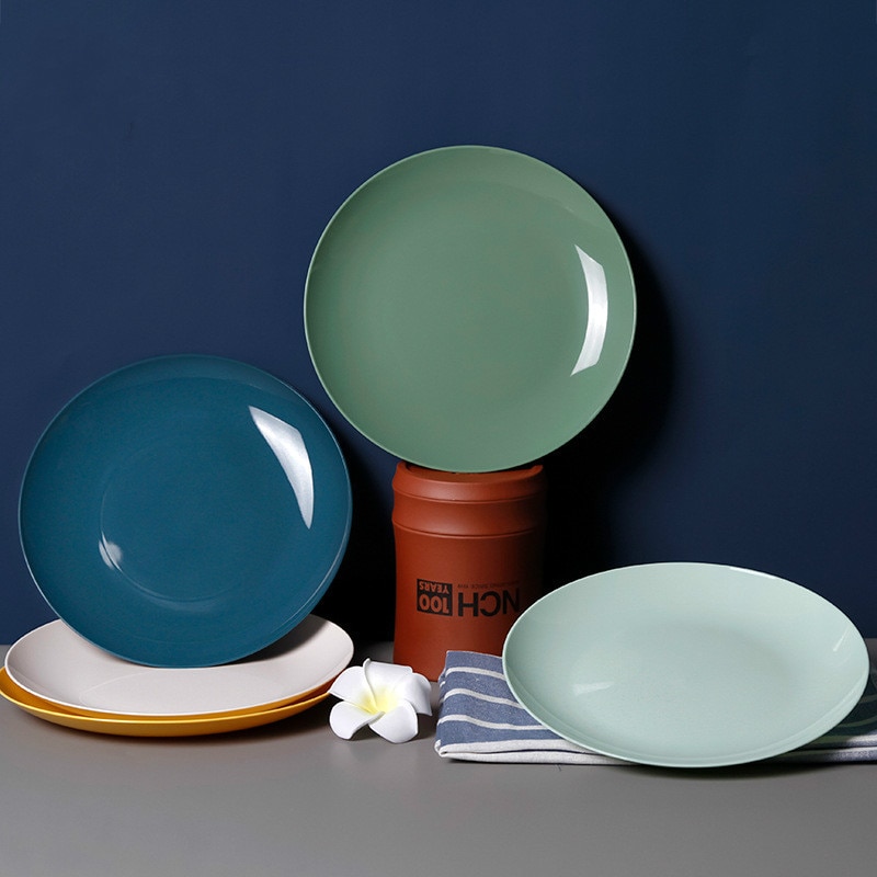 Assiette à Sauce alimentaire en plastique, petit tableau de dégustation de vinaigre, assiettes à collation créatives Imitation porcelaine assiette de fruits de ménage ronde