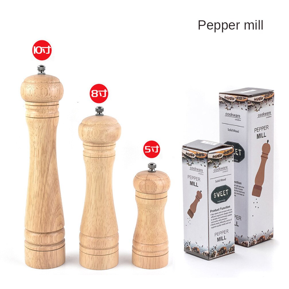 Spice Organizer Oak Grinder, Pepper Grinder, Manual Pepper Grinder, Ceramic Core, Multi-purpose Seasoning Bottle, Kitchen Tool