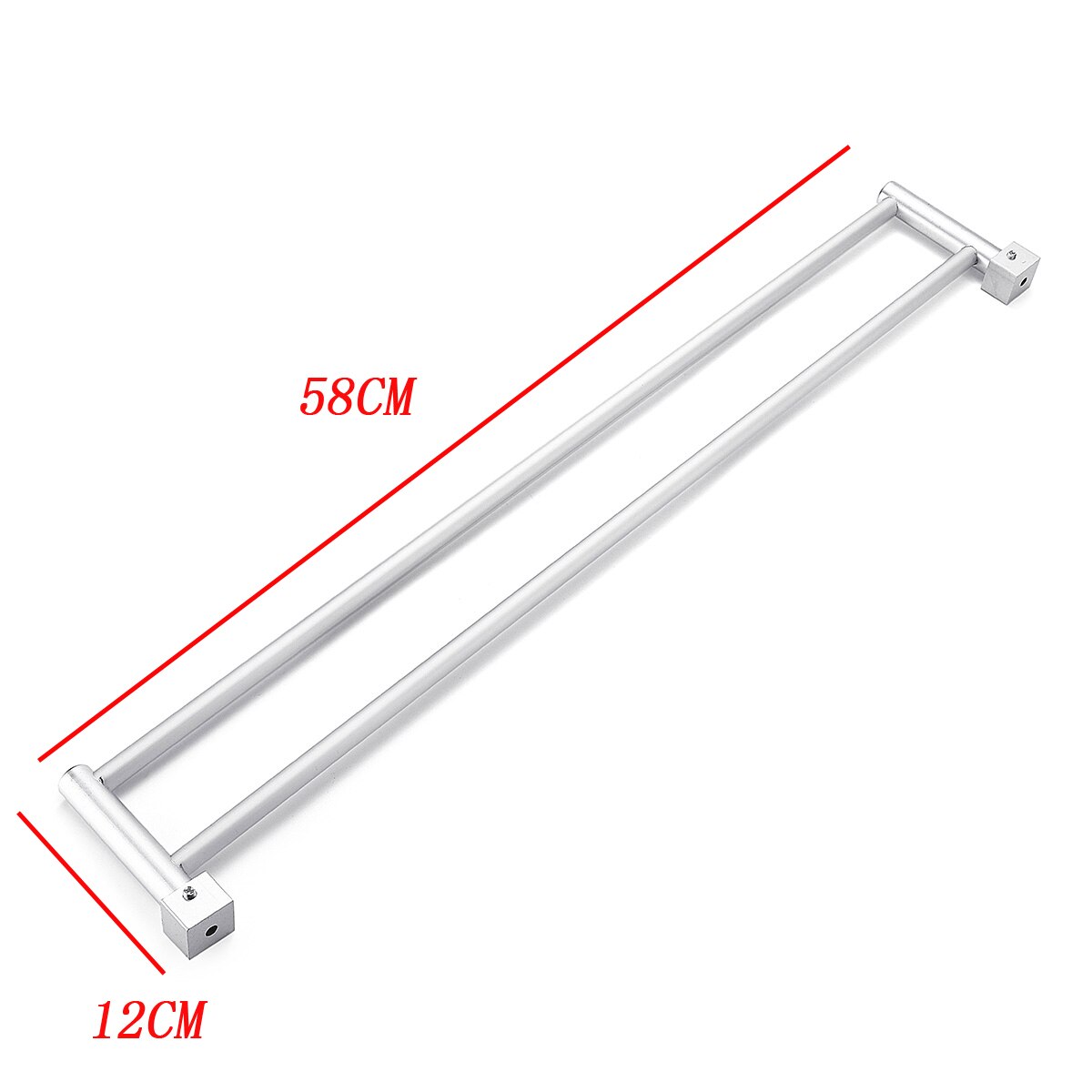 Xueqin Badkamer Dubbele Handdoekhouder Rack 2 Bar Ruimte Aluminium Hanger Wandmontage Handdoek Plank Bad Rails Bars Houder 58x12 cm