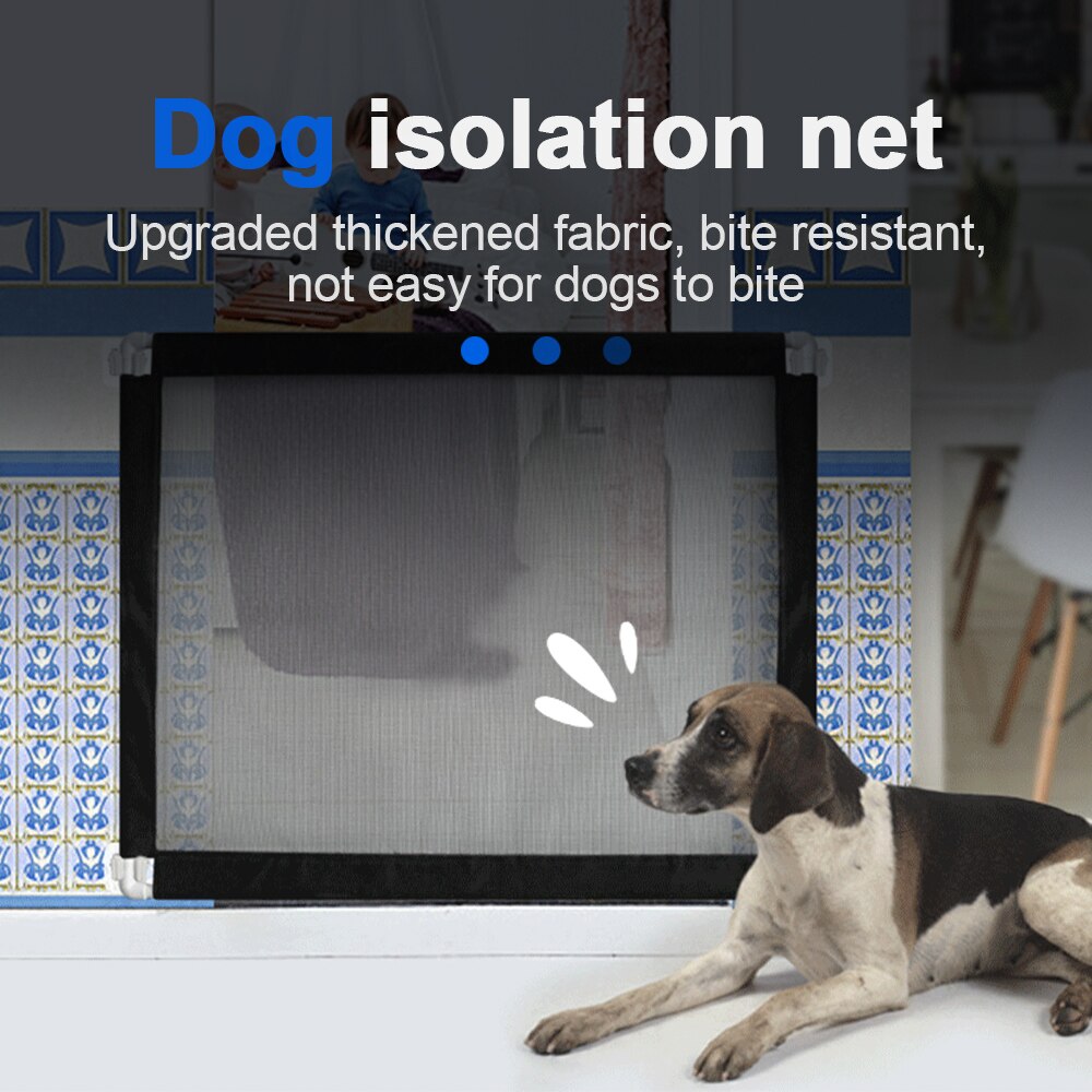 Magic Retractable Pet Dog Fence Gate Folding Indoor Outdoor Protection Cat Safe Enclosure Guard Adjustable Safety Isolation Net