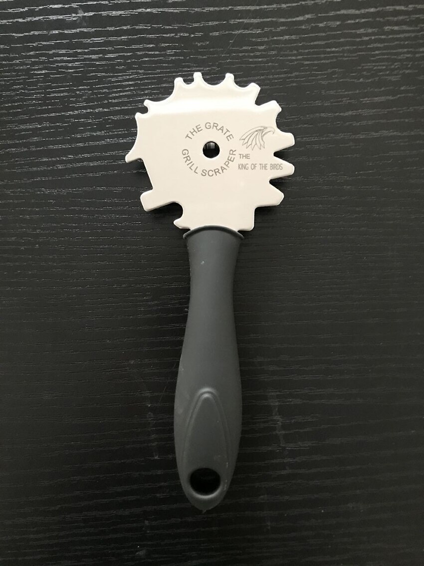 Stainless Steel BBQ Grill Scraper- Grill Grate Cleaner- Barbecue Grill Brush Non-bristles Cleaning Tool, Black Handle