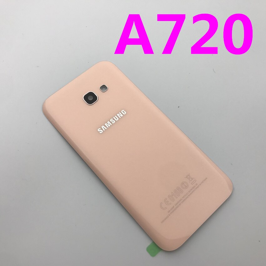 Samsung Galaxy A3 A5 A7 A320 A520 A720 A320 A520 A720 Battery Back Glass Cover Door Housing Battery Cover: A720 pink