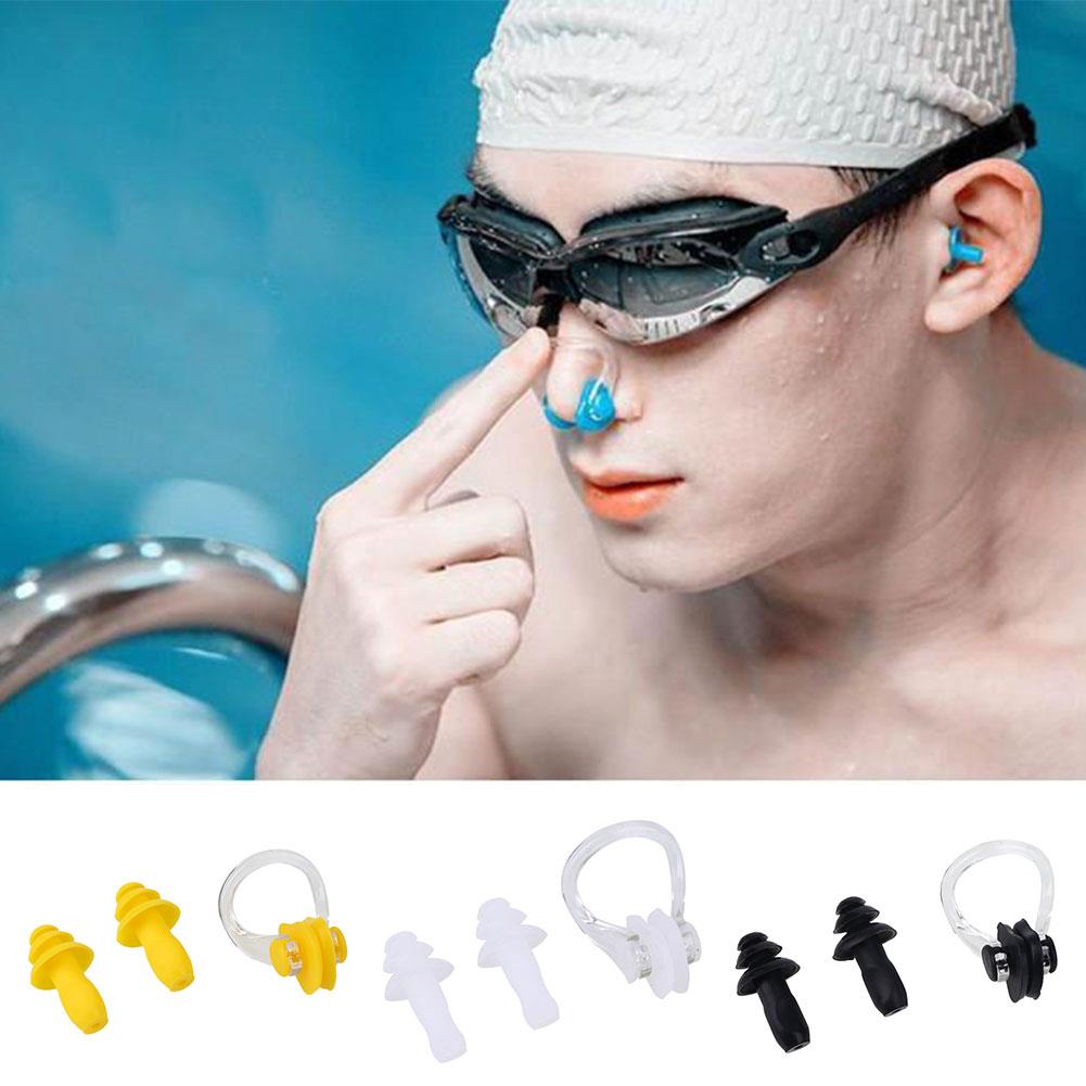 Siliconen Waterdicht Oordopje Zwemmen Oordopjes Zwemmen Neus Clip Zachte Kit Set