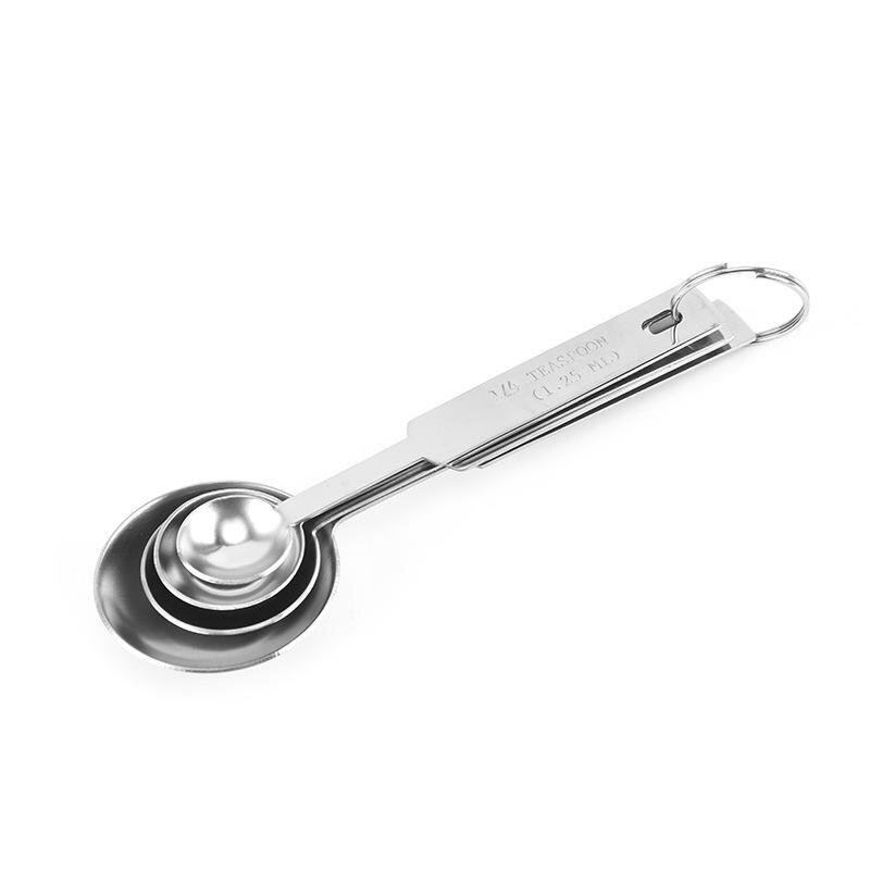 Maatlepels-Set Van 4 Rvs Siliconen Plastic