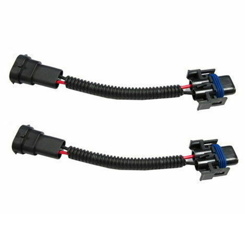 PVC Harness Nylon Wiring Plugs Pre-wired 2pcs Headlights Fog Lights Extension Connector Wire Sockets