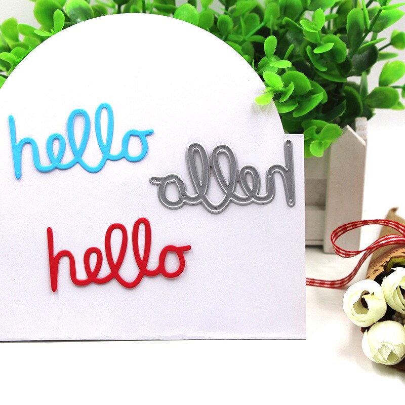 Great Hello Love letters Metal Cutting Dies Stencils Template for Scrapbooking Card Album Embossing Decor DIY Metal Crafts: 07119