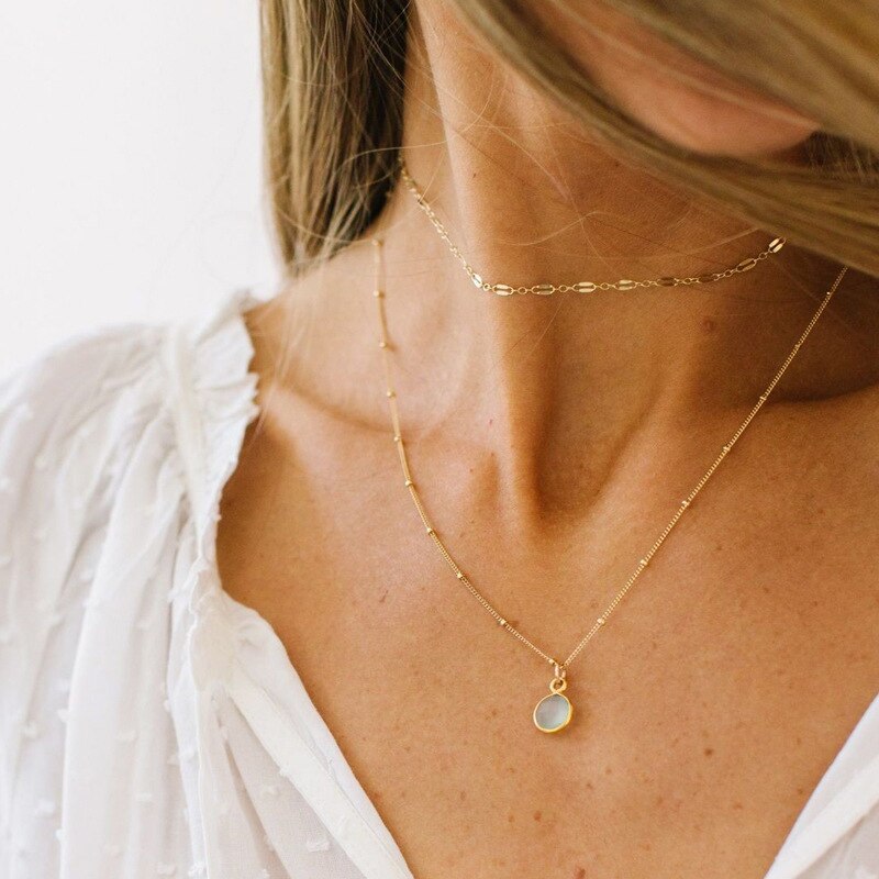 Multilayer Boho Sieraden Geometrie Ketting Punk Ketting Gouden Kleur Unquie Vrouwen Mode Lange Ketting Kettingen X0125: X0122-2