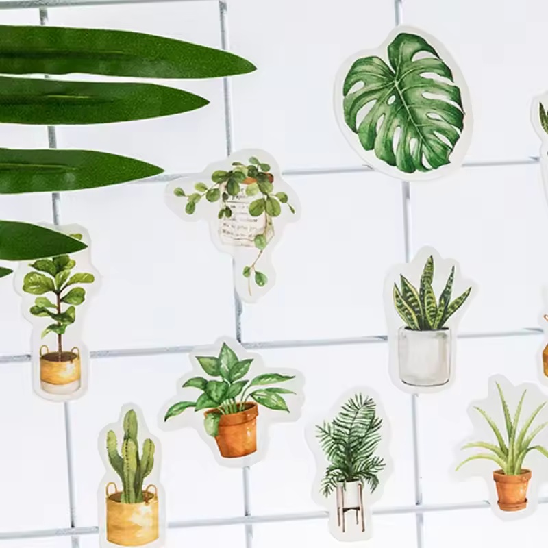 45 buc autocolante autoadezive cu plante verzi, albume foto, felicitări, etichete, obiecte decorative, autocolante decorative de etanșare