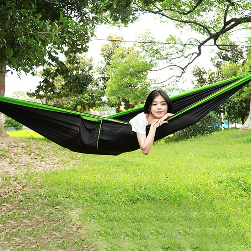 300*200 Sleeping Hammock 2-3 People Hamak Garden Swing Hanging Chair Bed Outdoor Hamacas Camping Goods + loop tree belt