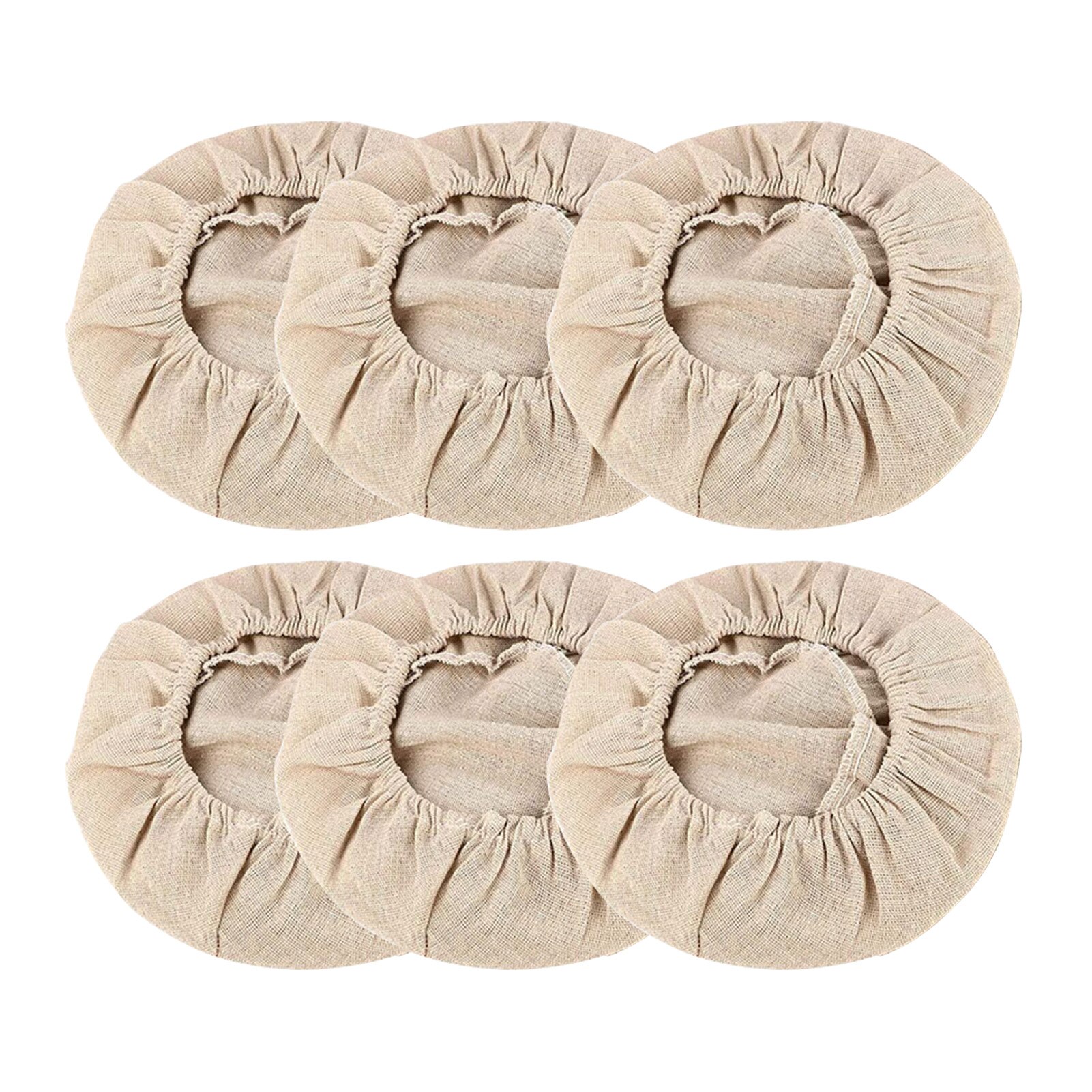 6 stk kjøkken surdeigsbaking brotform brødkurv tøyforing banneton glatt mykt tilbehør korrektur deksel rund deig