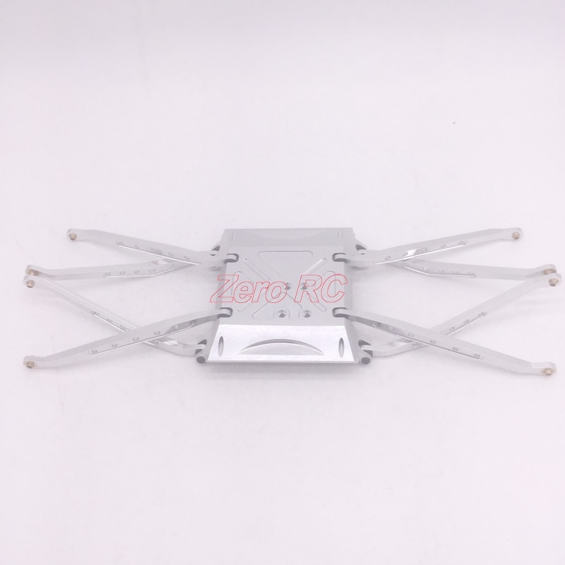 1/10 SCALE AXIAL WRAITH FULL ALUMINUM SKID PLATE WITH 8 SUSPENSION LINK ARM (SILVER)