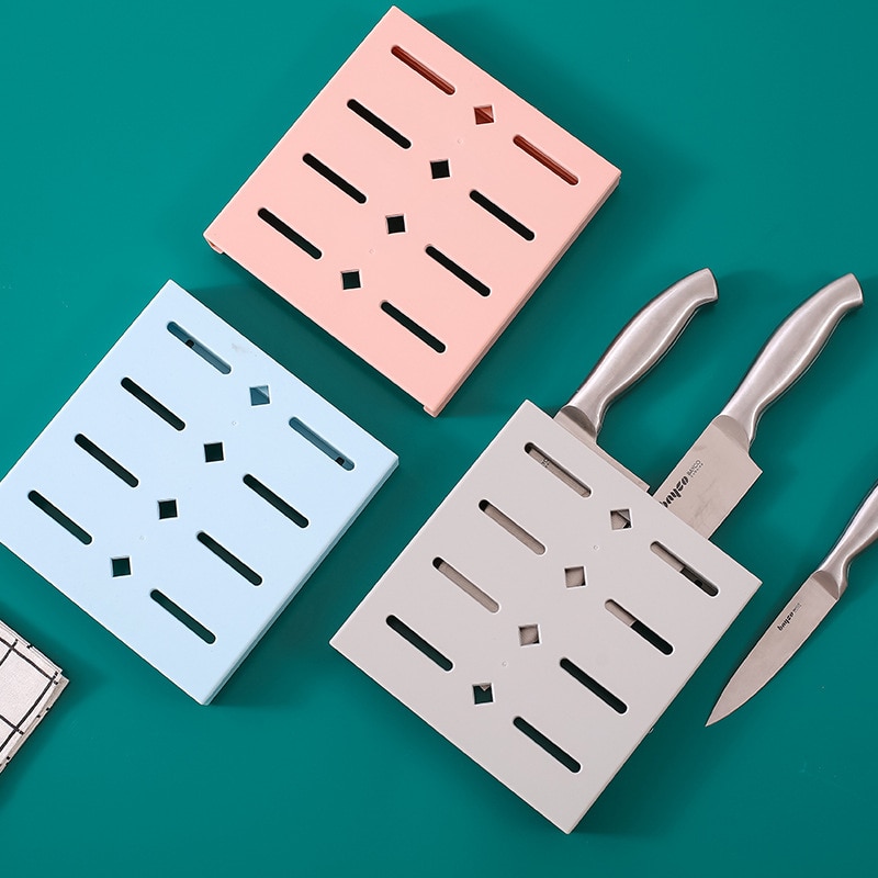 Knife Holder Kitchen Stand Wall-Mounted Knives Holder Organizer Multifunctional Knife Block Storage Cooking Kitchen Accessories