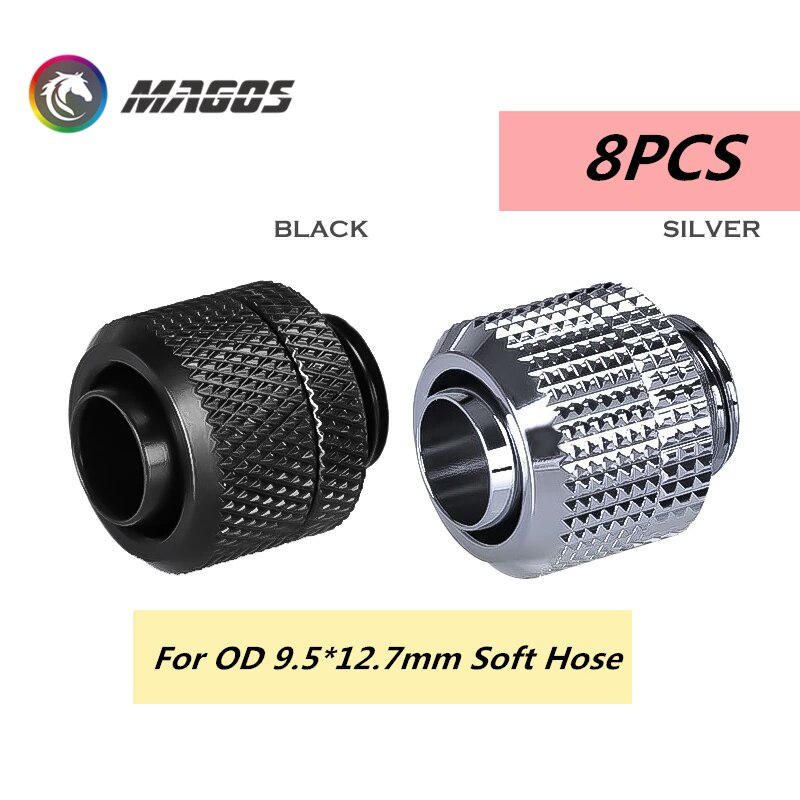 8 Stck Schlauch Hand Kompression passend zu, weiche Rohr Stecker Verwendet Für 3/8&#39;&#39; PVC Rohr 9,5x12,7mm Computer Wasser Kühlung, Schwarz/Silber
