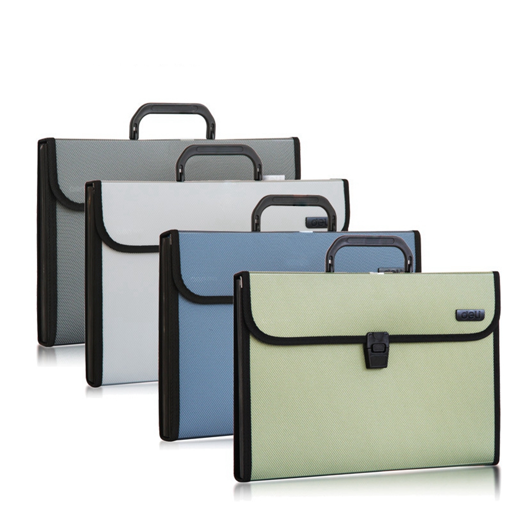 Deli 1pcs A4 File Folder Document Bags Expanding Wallet Business Series Folder Bag Office School Supplies 3 Colors